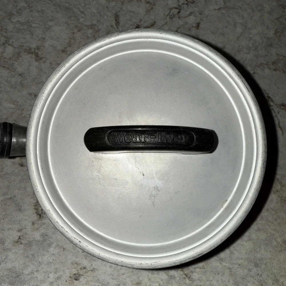 Vintage WEAR-EVER Aluminum Tacuco No. 701  Pot Sauce Pan Lid Long Wood Handle